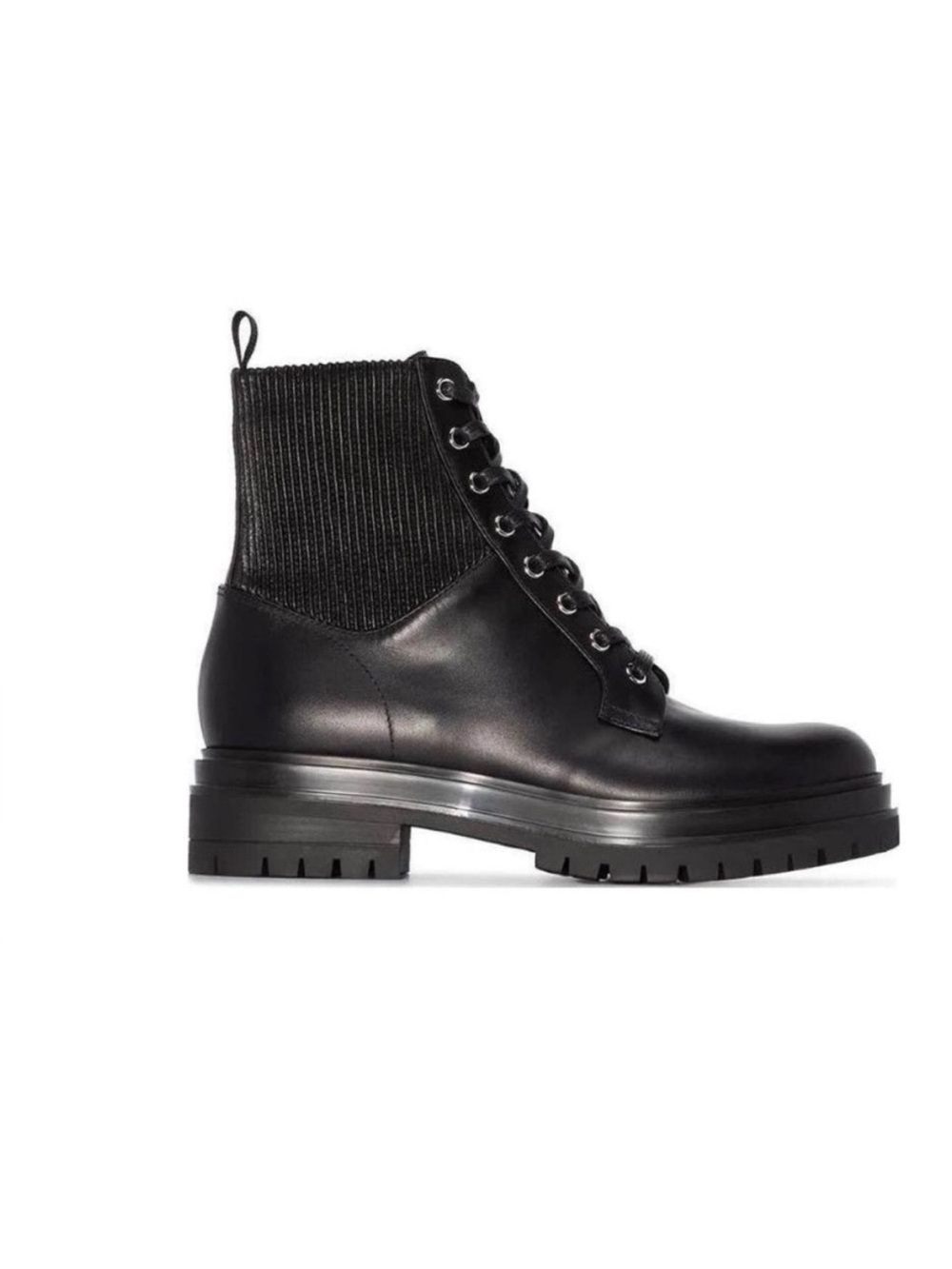 Gianvito Rossi Martis Black Leather Lug Boots 39